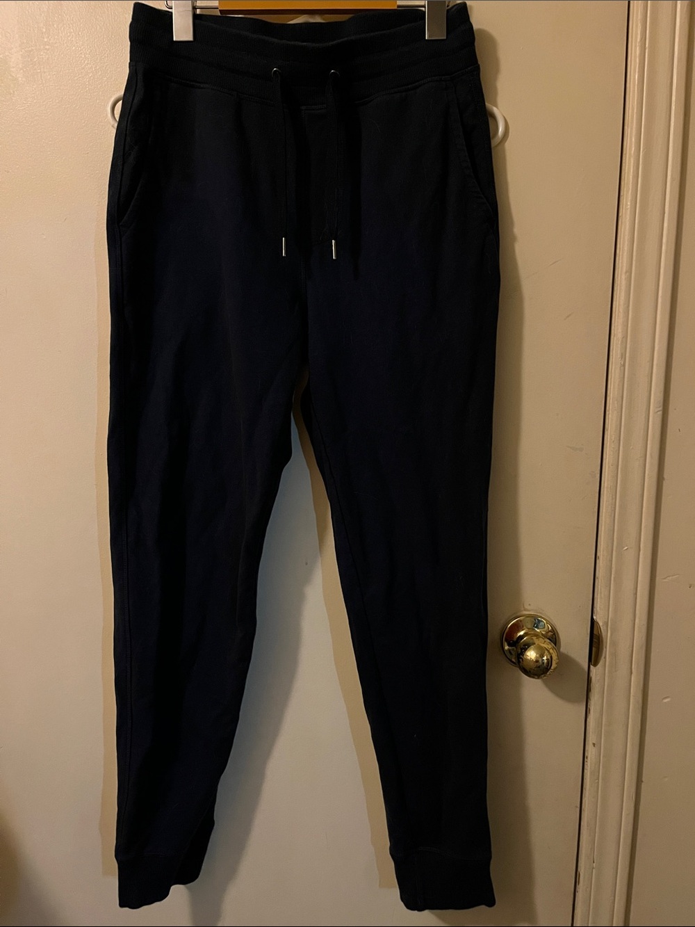 Men's Navy Cotton Blend Jogger Sweatpants with Drawstring